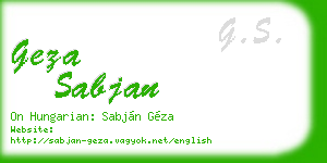 geza sabjan business card