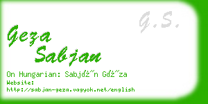 geza sabjan business card